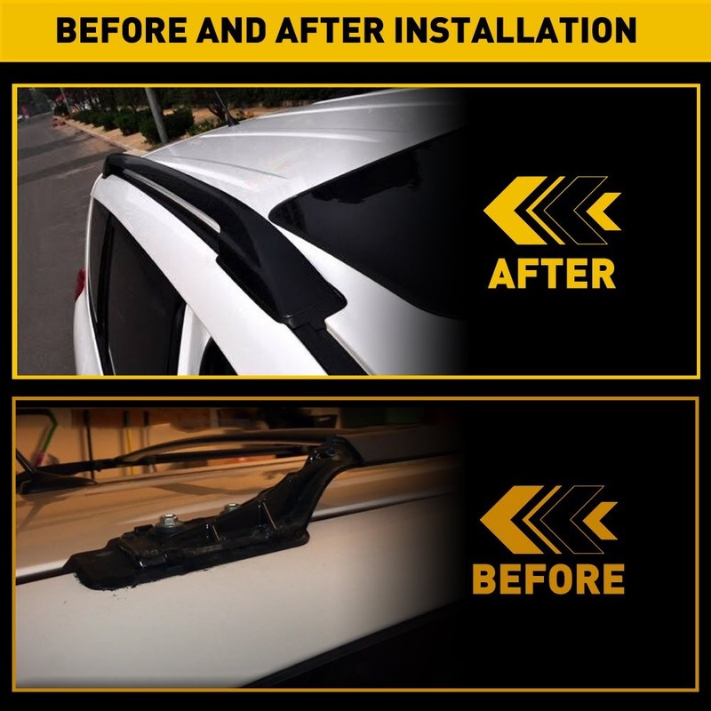 4x Black Rail Roof End Shell Rack Cover Replacement For Toyota RAV4 XA20 -1 5 gallery