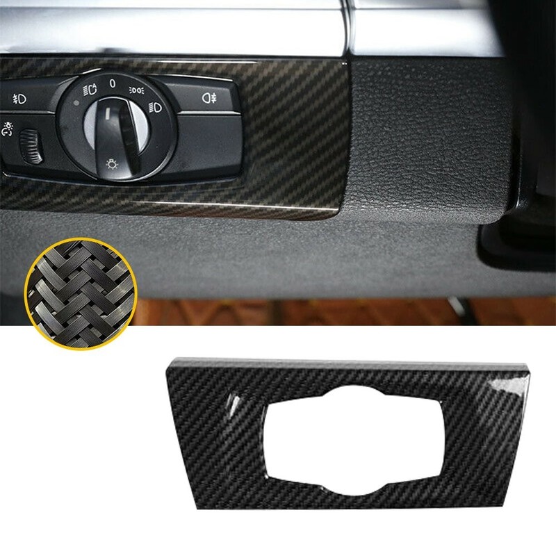 Headlight Switch Frame Trim Carbon Fiber For BMW 3 Series E90 E92 E93 2005-12 gallery