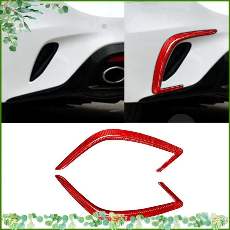 2X Red Carbon Fiber Rear Bumper Spoiler Splitter Lip Cover For Kia Stinger 18-23