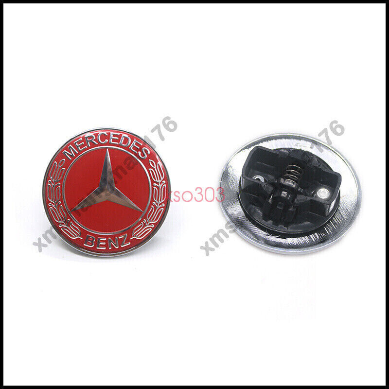 Red Front Hood Emblem AMG Flat Laurel Wreath Badge 0008171701