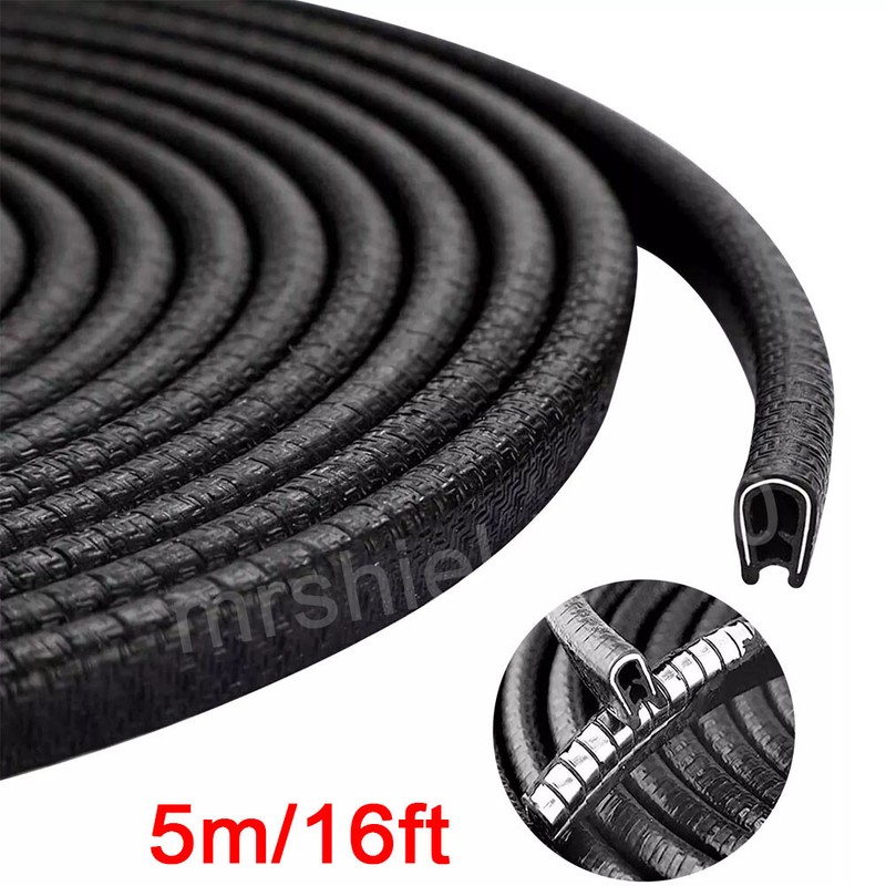 16feet Car Door Edge Trim Lock Guard Moulding Rubber Seal Strip Protector Decor gallery