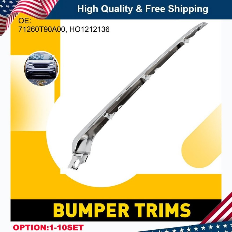 Chrome For 2023 Honda Pilot Front Driver Left LH Bumper Upper Grille Trim Grill