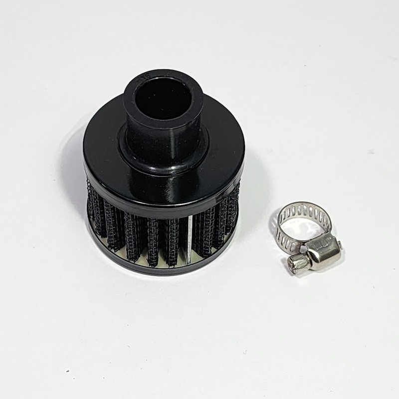 BLACK 12MM MINI AIR OIL BREATHER FILTER FOR SI CIVIC D16Z6 D16Y8 MUGEN POWER 9 gallery