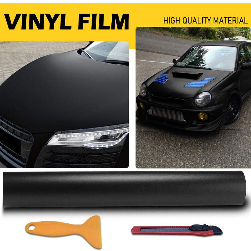 Premium Matte Flat Black Vinyl Wrap Film Sticker Decal Bubble Free Air Release