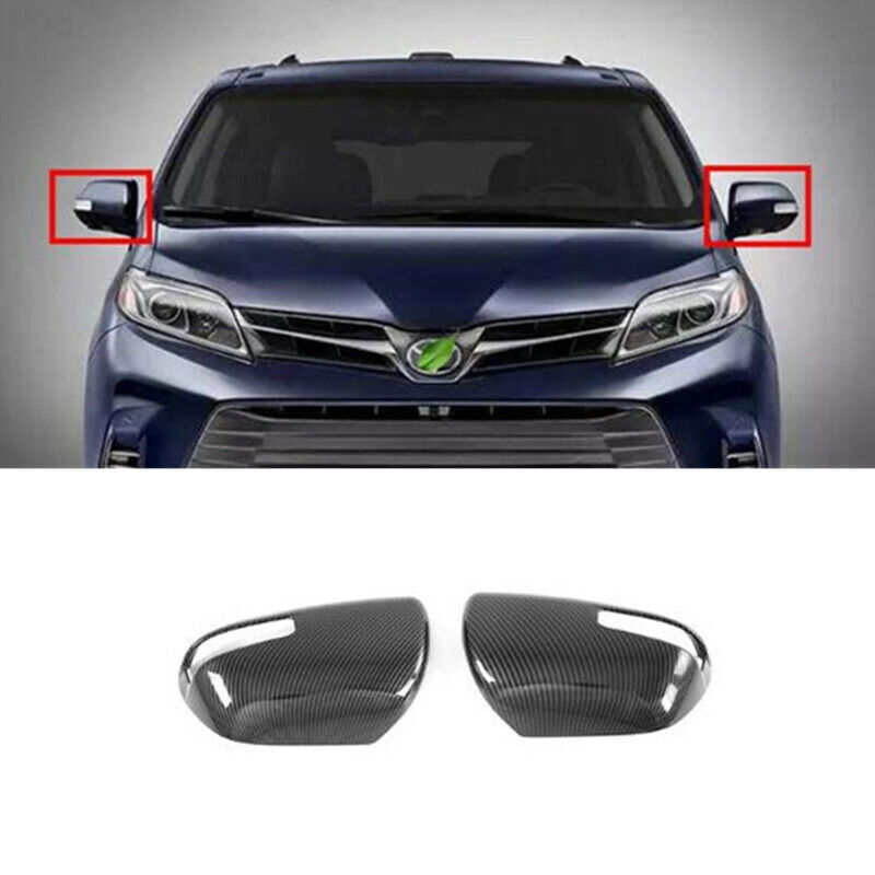 For Toyota Sienna 2015-20 ABS Carbon Fiber Out Side Rearview Mirror Cover Trims