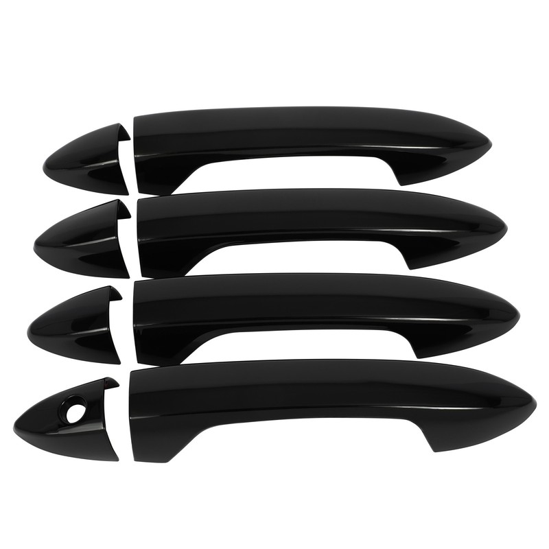 Outside Door Handle Covers For 13-17 Accord 9th Front Rear LH RH Glossy Black