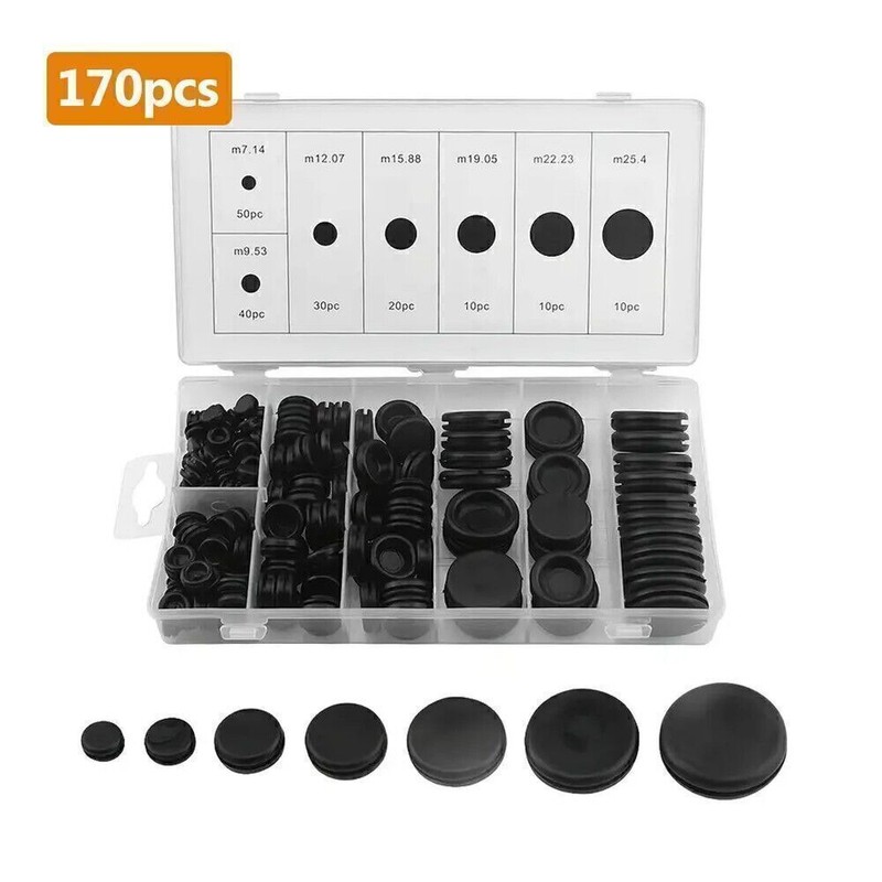 170Pcs Rubber Grommets Firewall Hole Plug Set Electrical Wire Gasket Automotive gallery