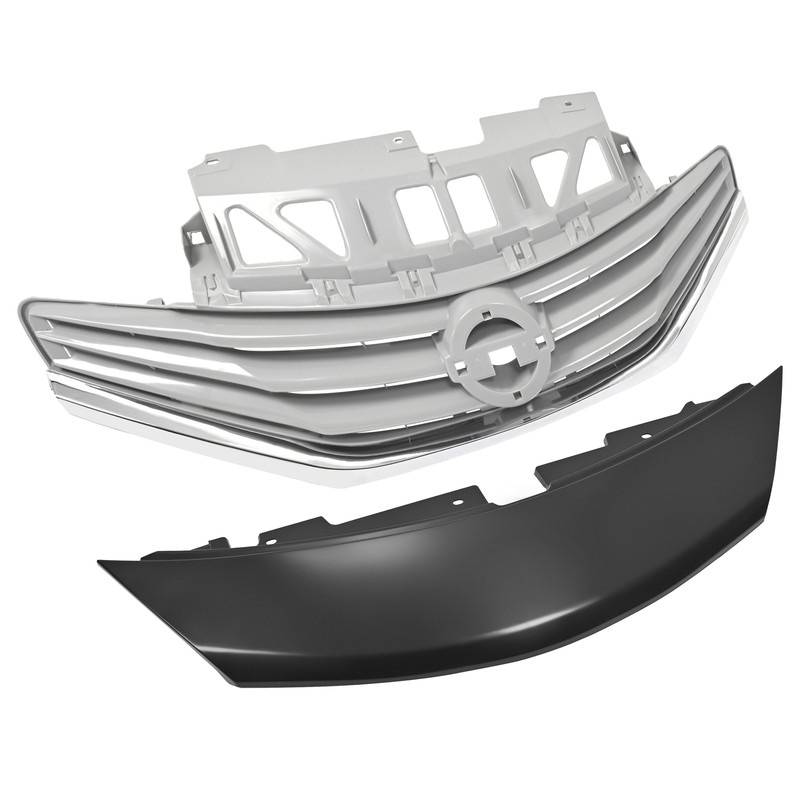 Front Upper Bumper Grille & Cover Assembly For Nissan Versa Note 2014-2017 Gray gallery