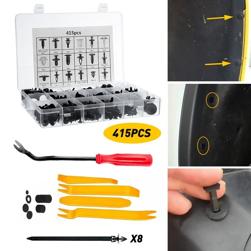 415PCS Bumper Clips Fender Trim Car Auto Push Pin Rivet Fastener Panel Screw Set gallery