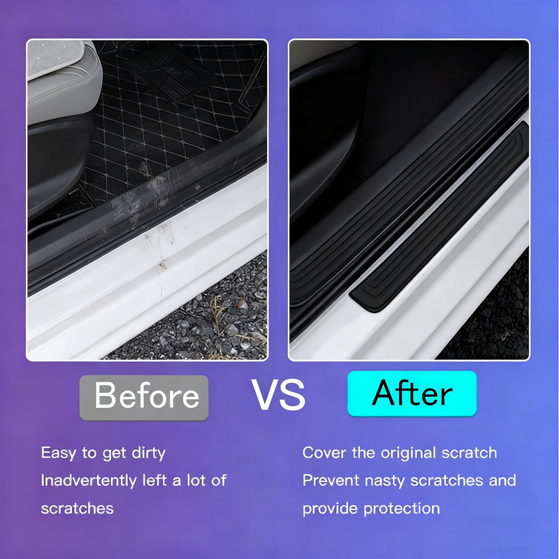 4x For GMC PVC Rubber Car Truck Door Sill Threshold Protector Step Edge Cover gallery