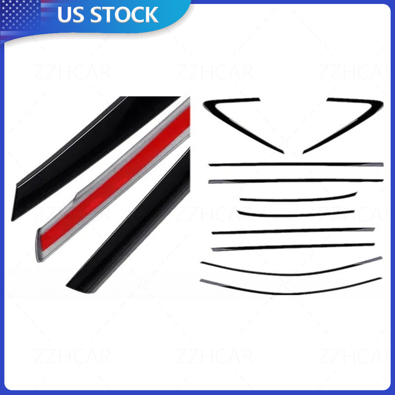 10x Glossy Black Car Window Frame Trim Molding Strips For AUDI A5 S5 2017-25 gallery