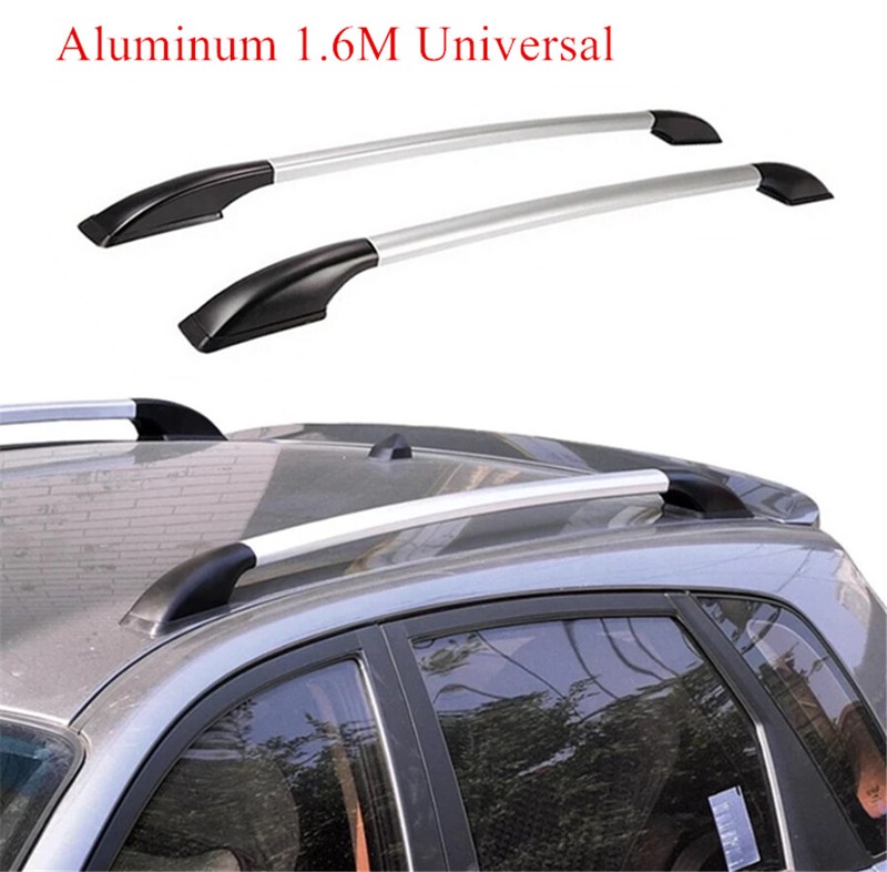 Silver&Black 1.6M Luggage Rack Refit Aluminum Alloy Side Bars Rails Top Frame US gallery