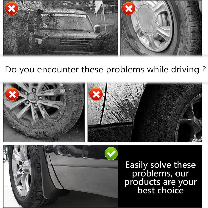 4PCS Universal Car Mud Flaps Splash Guards For Front or Rear Auto Accessories US gallery