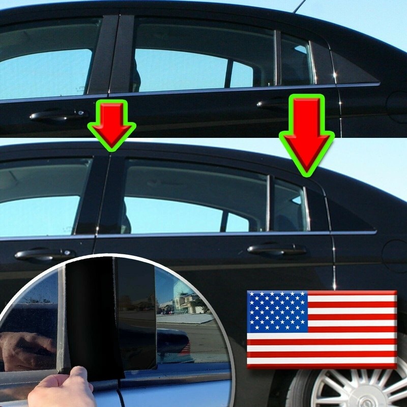 Black Pillar Post Covers for Volkswagen CC 09-17 4pc Set Door Trim Piano Kit gallery