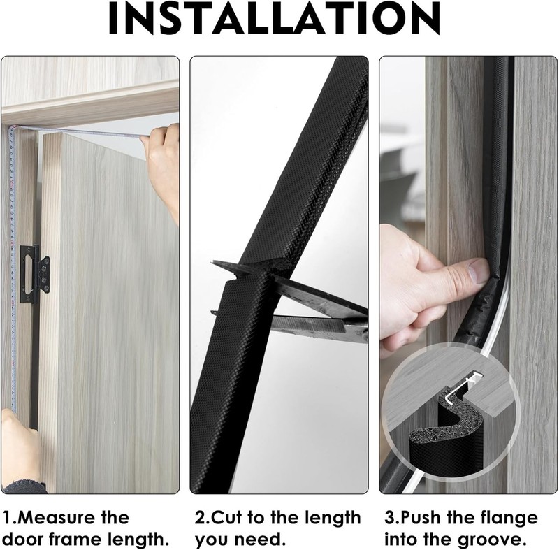 Kerf Weather Stripping Door Seal - Large Gap, Exterior 20 Feet, Black gallery