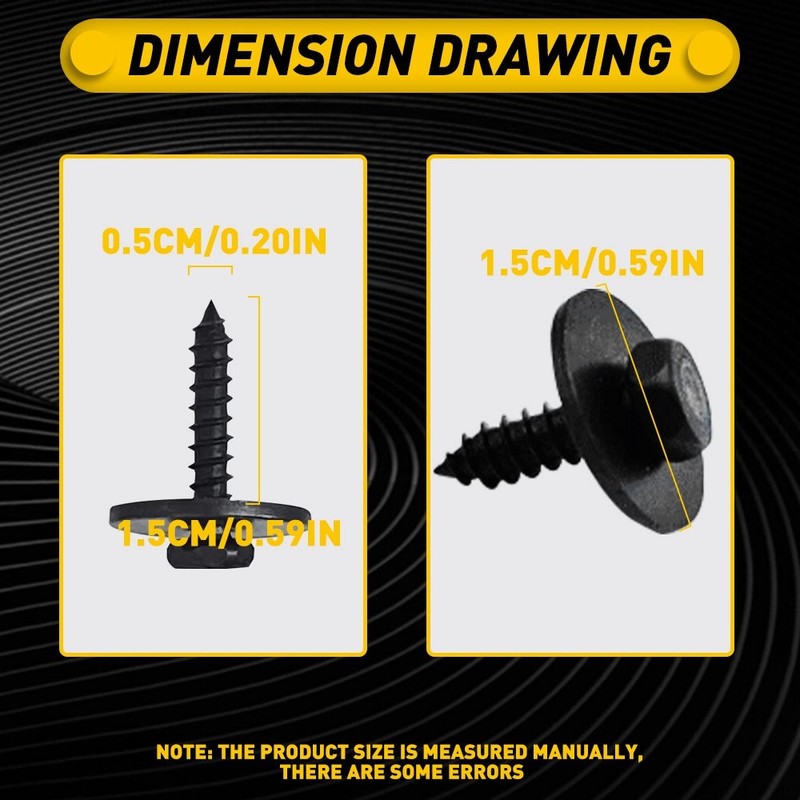 50x18mm Black Car Screw Body Fender Liner Bumper Cover Hood Retainer Clip H gallery