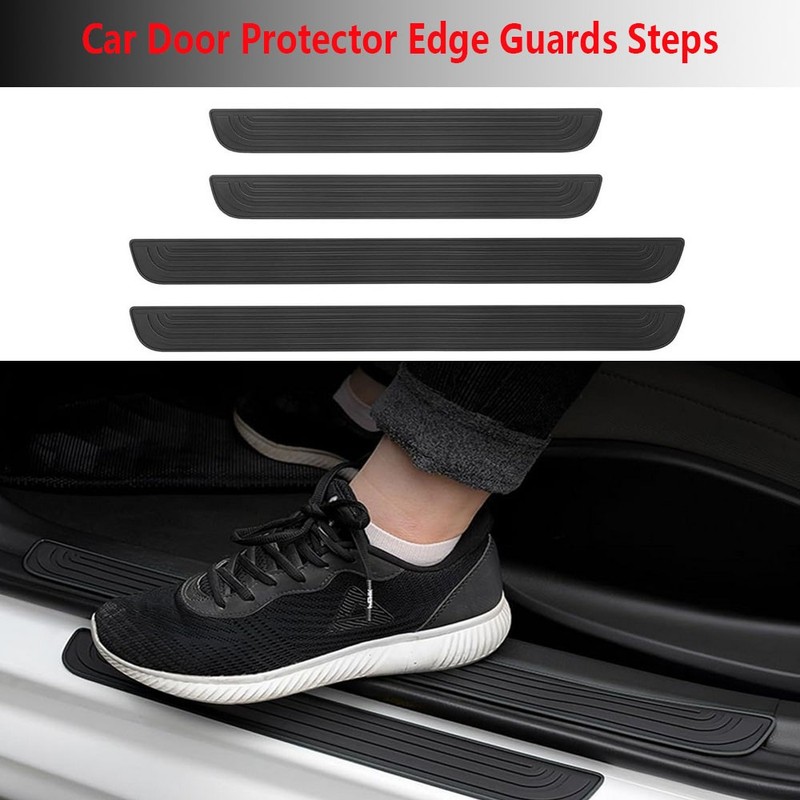 4X Rubber For VW Accessories Car SUV Door Scuff Sill Cover Step Protector Trim