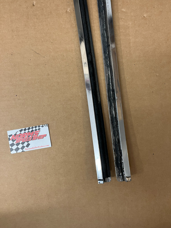 Mopar A Body Barracuda 1967-69 Door Glass Chrome Trim Stainless molding FASTBACK gallery