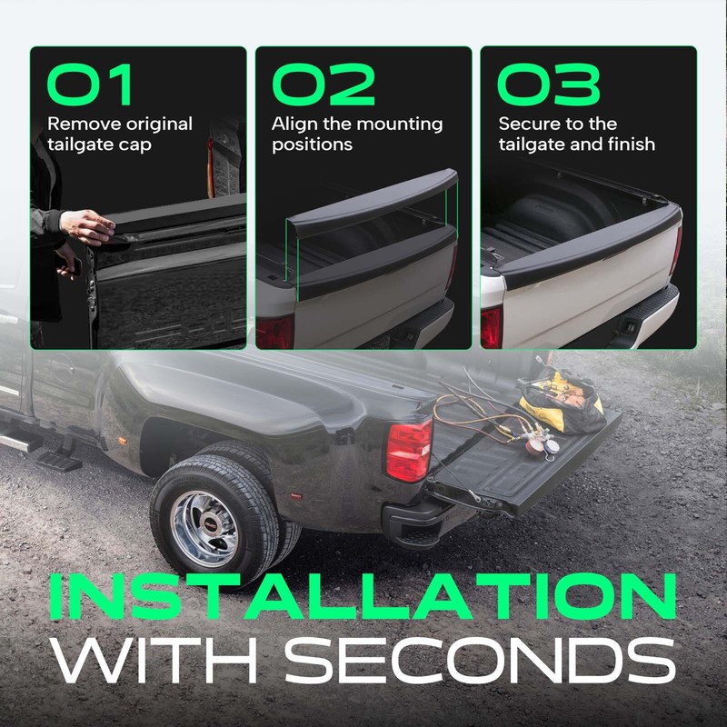 Rear Side Tailgate Molding for Ram 1500 2017-2018 1500 Classic 2019-2024 2500 gallery