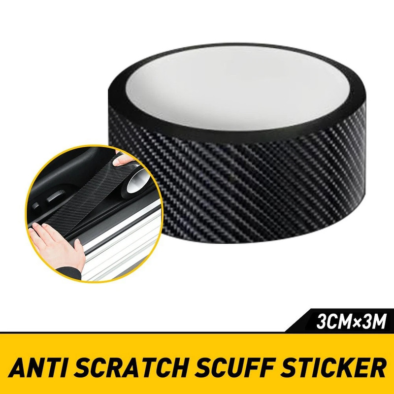 3CM Car Plate Door Sill Scuff Cover Anti Scratch Decal Sticker Protector Strip