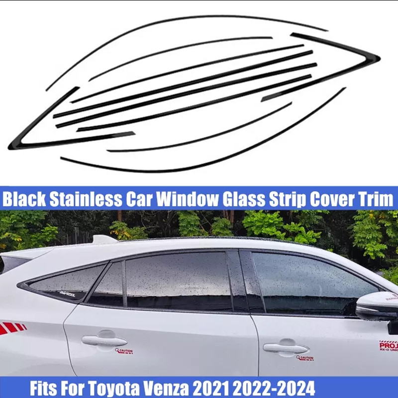 Glossy Black Window Strip Trims Fits for Toyota Venza 2021 2024-2022 2023 gallery