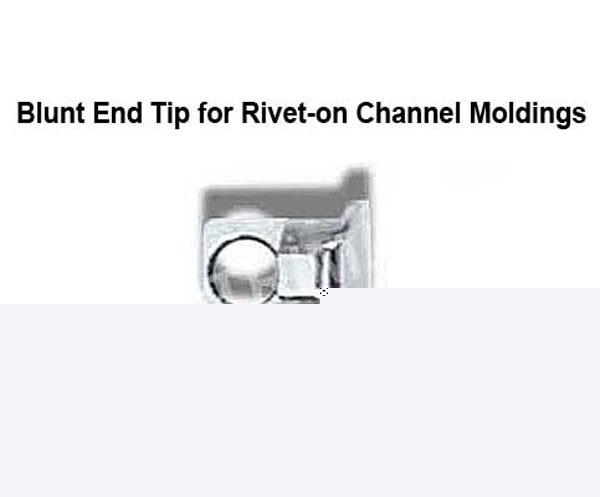 Chrome Blunt End Tip for 5/8 inch Rivet on Beltline Moldings 1 Piece