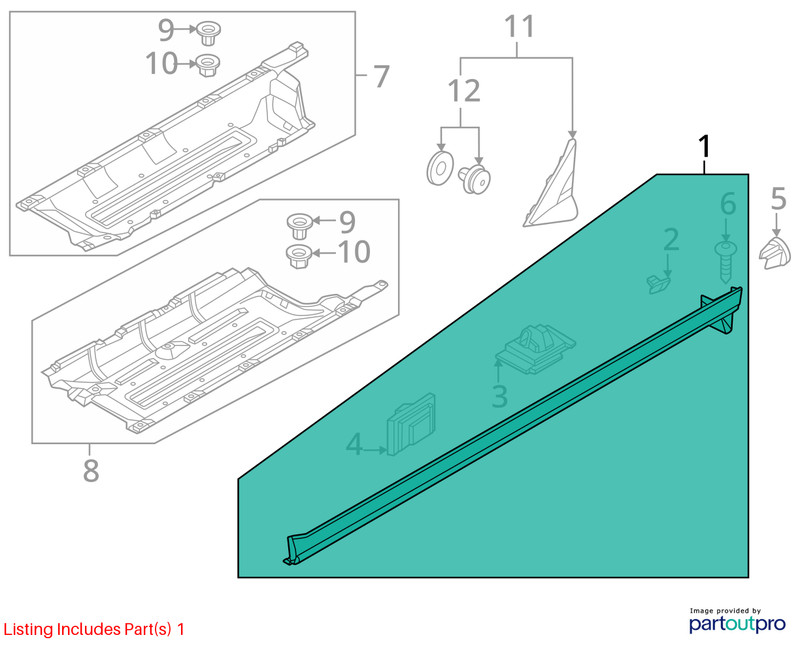 23-25 Kia Sportage Hybrid EX Left Side Rocker Panel Molding 87751P1000 OEM *ReaD gallery