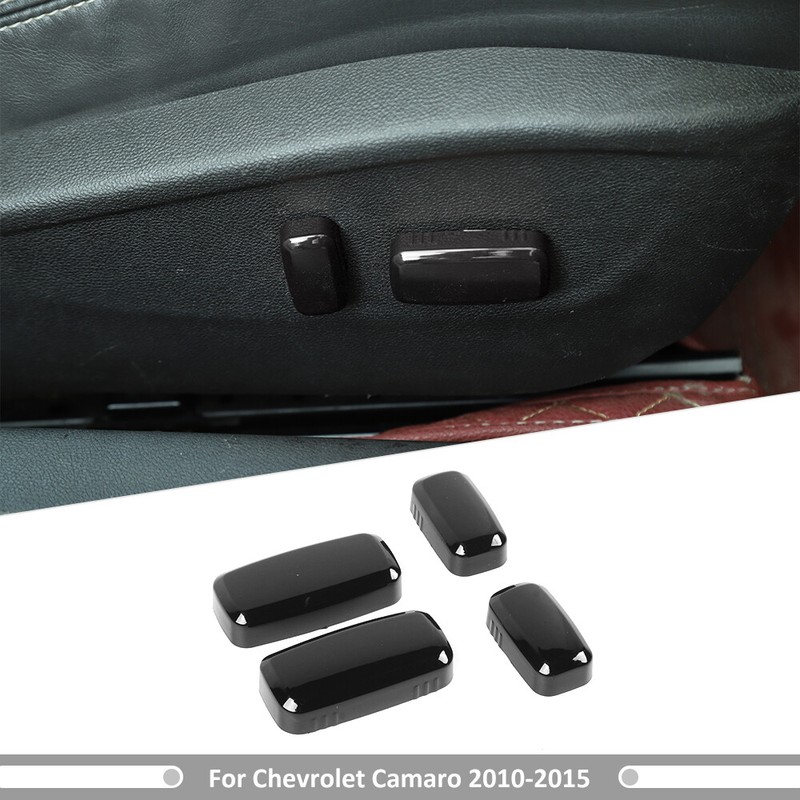 Black Electric Seat Adjust Handle Switch Button Trim 4pcs For Camaro 2010-2015 gallery