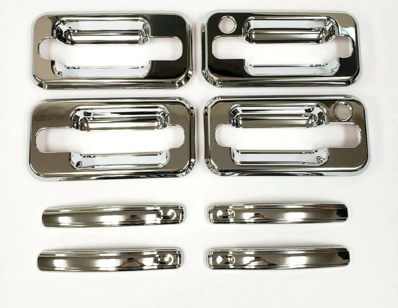 Fit 2003-2009 HUMMER H2 SUV SUT Chrome Handle Cover W/Passenger Key Hole 8PC Set