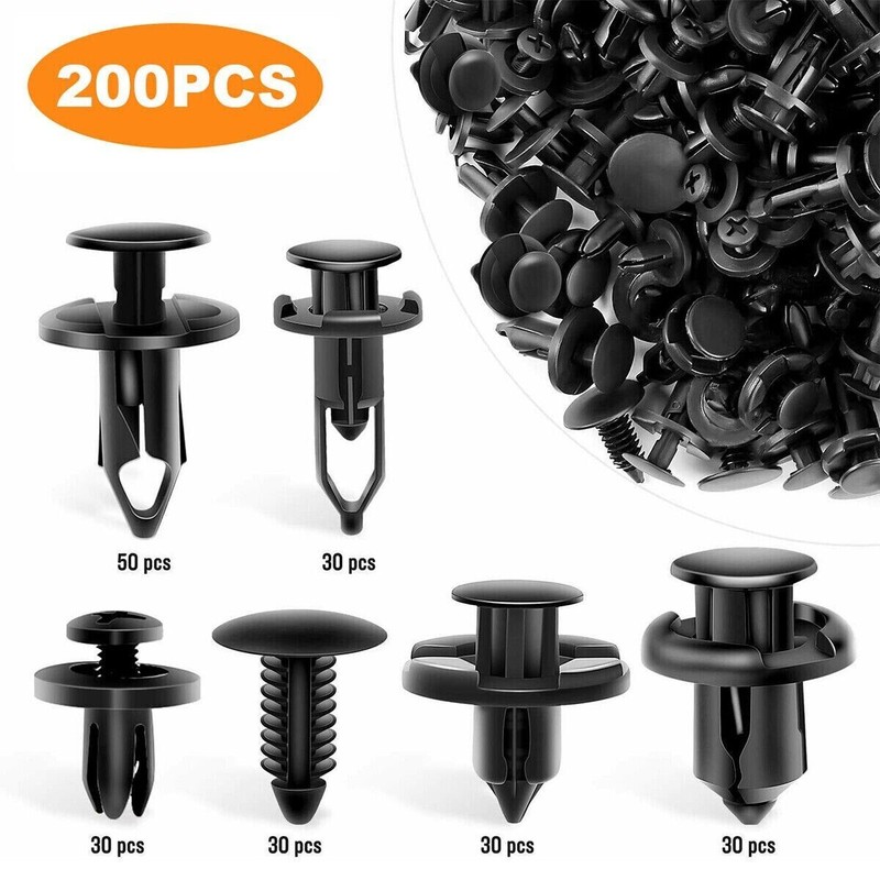 200Pcs Bumper Clips Retainer Auto Car Rivets Fastener Fender Push Pin Trim gallery