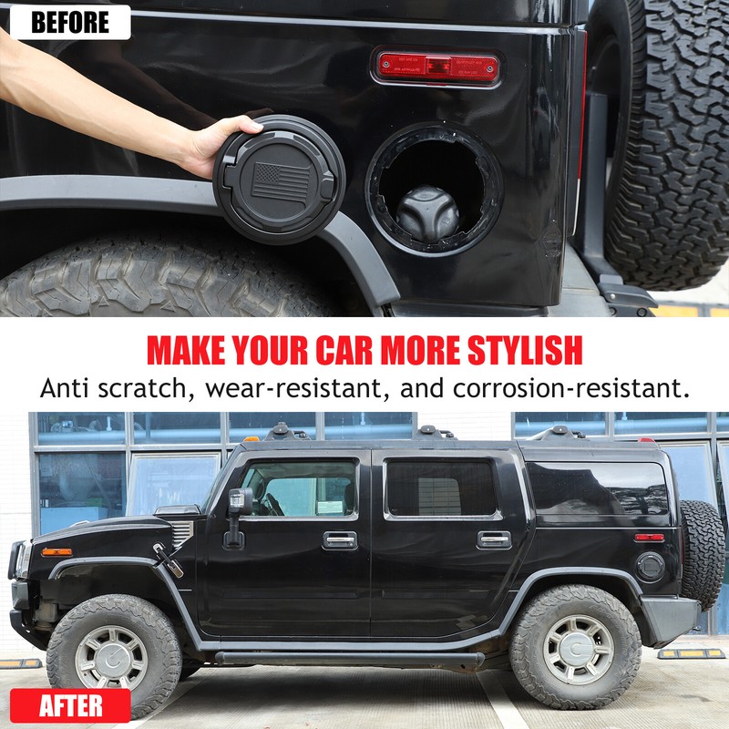 Fuel Locking Gas Tank Cap Fuel Filler Door Cover Trim For Hummer H2 2003-2009 gallery