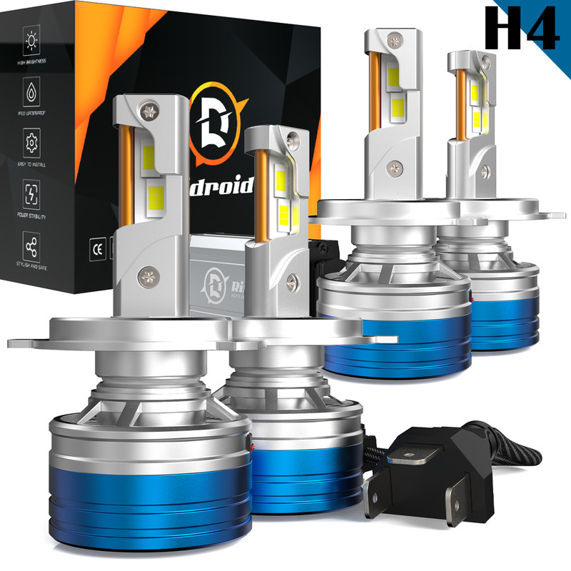 4x H4 9003 HB2 Super White LED Headlight Bulb Conversion Kit High Low Beam 6000K