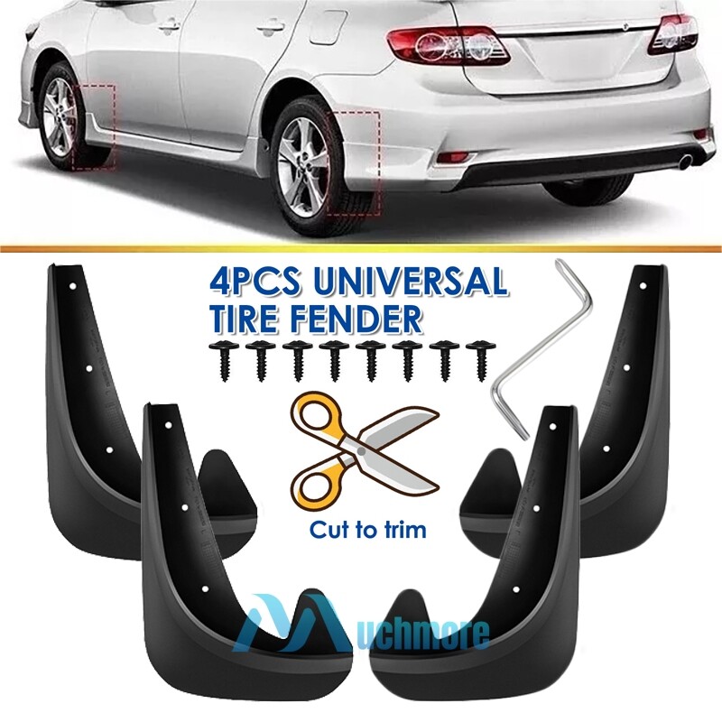 4PCS Car Mud Flaps Splash Guards Universal Auto EAV Mudguard Front & Rear Fender