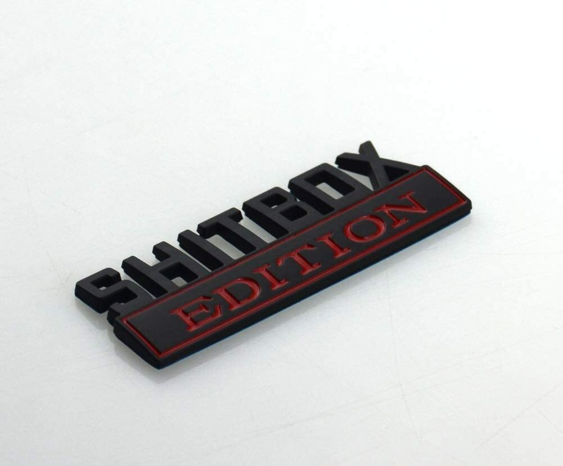 1x SHITBOX EDITION emblems 3D Fender Badge Decal Car Truck Black Red gallery