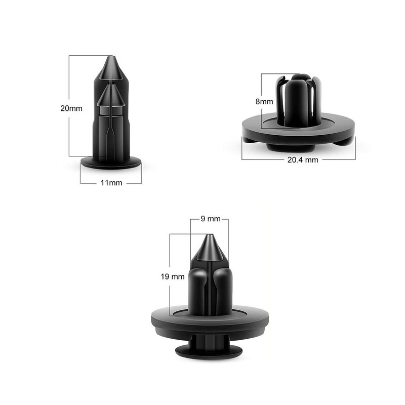 100pcs Bumper Clips 8mm Plastic Rivet Fastener Car Hole Mud Flaps for NISSAN gallery