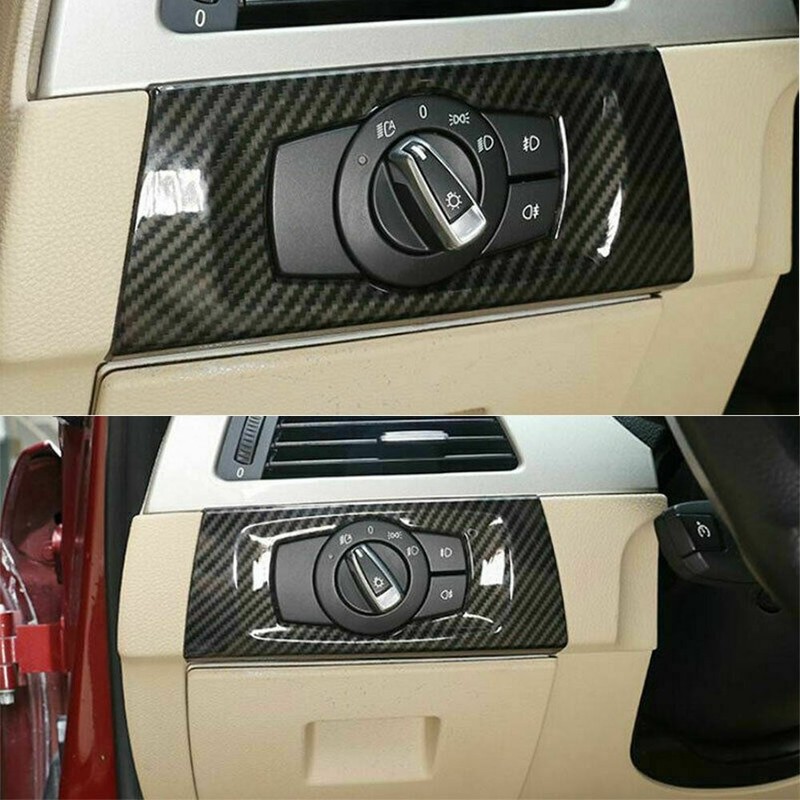 Headlight Switch Frame Trim Carbon Fiber For BMW 3 Series E90 E92 E93 2005-12 gallery