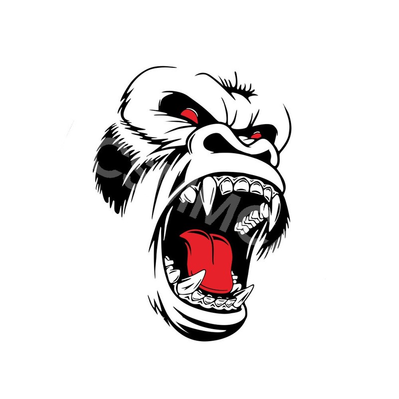 Sticker Decal Horror Ape Totem Graphics Vinyl Decoration For Car Right Side Body