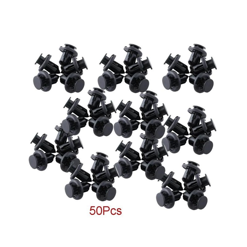 50x New 10mm Hole Plastic Push Pin Rivet Fastener Clips for Car Bumper Door Trim