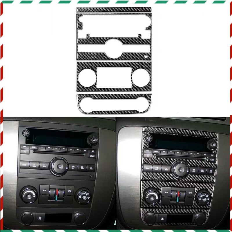 Carbon Fiber Center Console Panel Set Trim For Silverado Sierra Tahoe 2007-13
