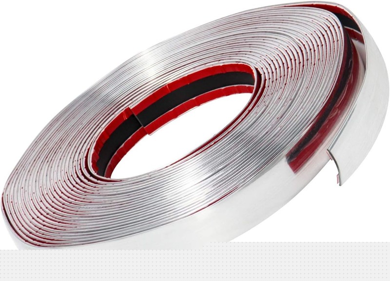 QWORK 1″ Wide 40 Feet Chrome Molding Trim, Car Auto Truck Side 1 Pack, Silver