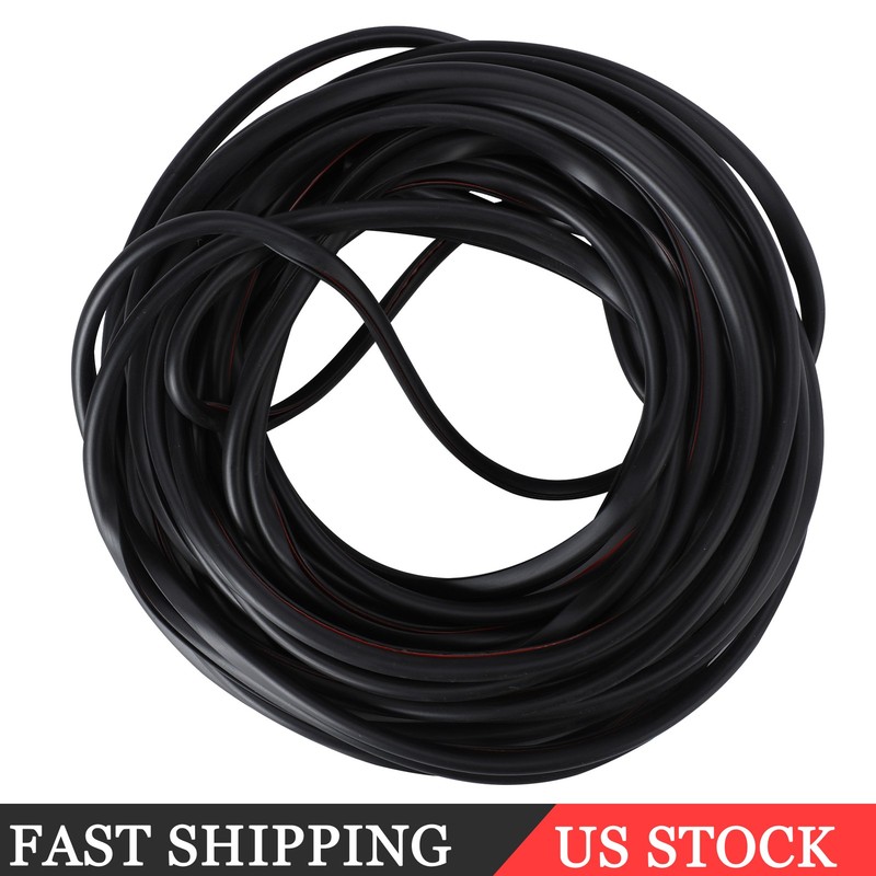 Black 32Ft U Shape Rubber Car Seal Door Edge Guard Molding Trim Protectors Strip