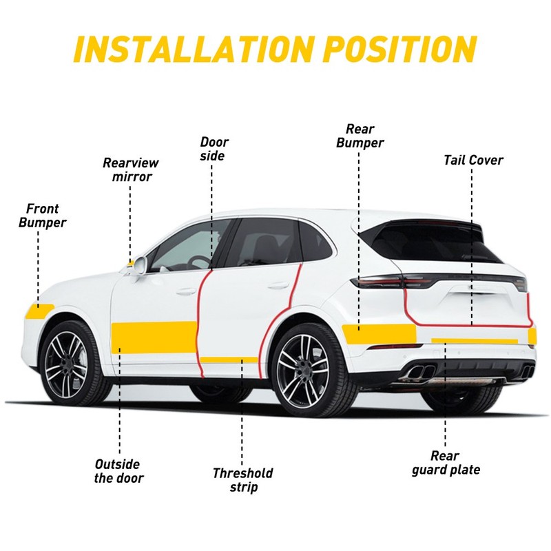 3CM Car Plate Door Sill Scuff Cover Anti Scratch Decal Sticker Protector Strip gallery
