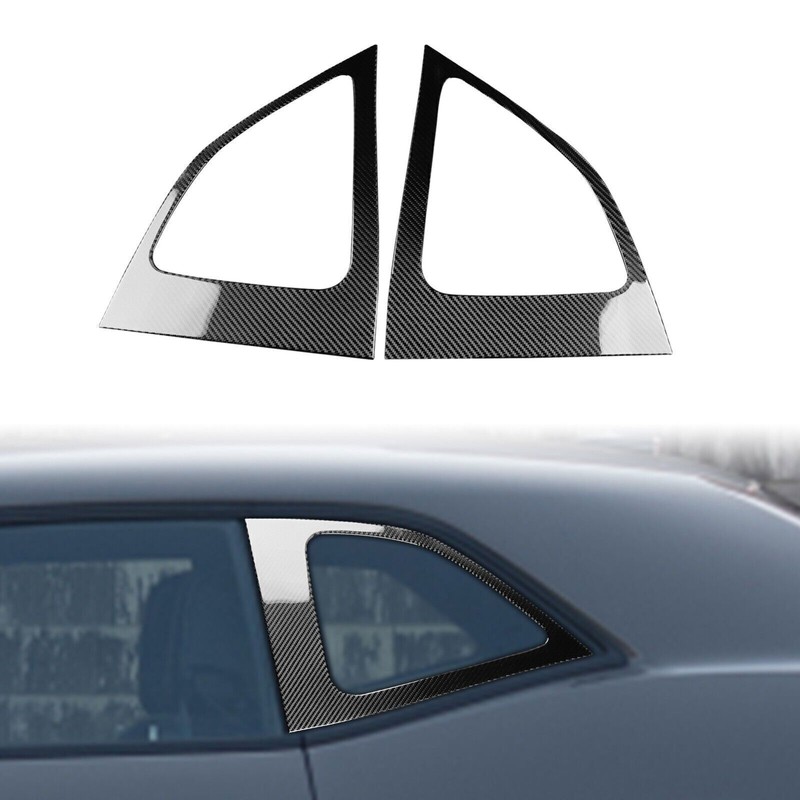 For Dodge Challenger 15-23 Vinyl Carbon Fiber Rear Triangular Window Frame Trim