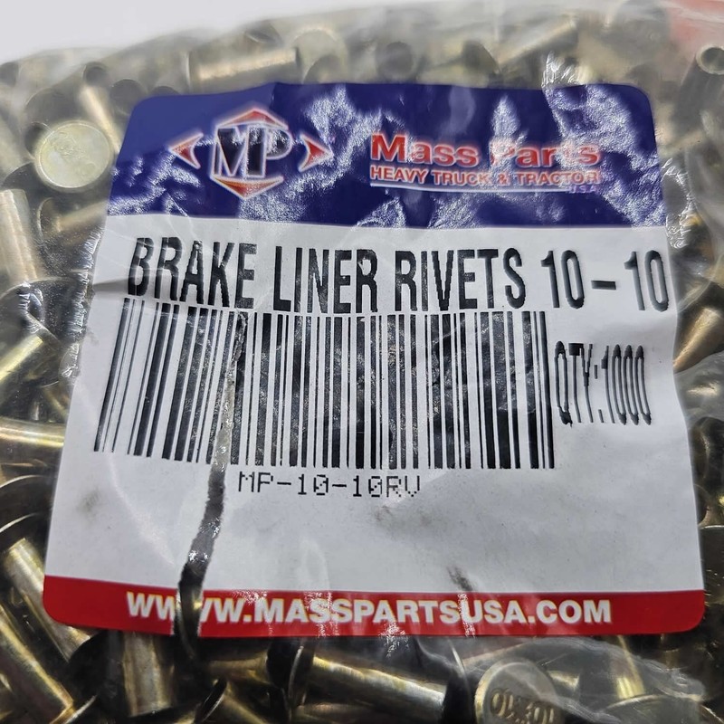 10-10 Brake Liner Rivets Round Head 1/2 Head Diameter 8/16 Inch Long 100 Units gallery