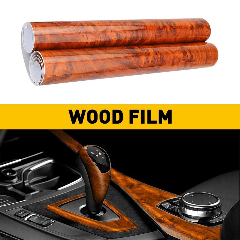 Glossy Wood Decal Car Grain Vinyl Wrap Sticker Film Sheet Sparkle DIY 12*40inch