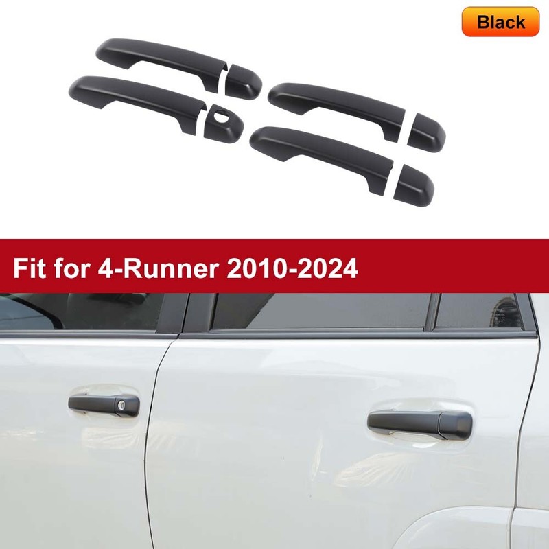 For 4Runner 2010-24 Matte Black Exterior Door Handle Shell Guards Cover Trim Kit
