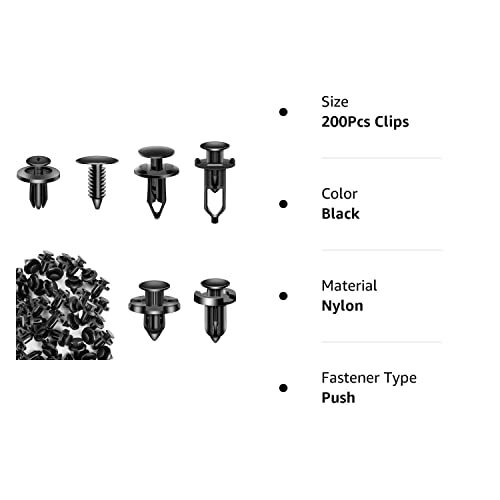 200Pcs Push Bumper Fastener Rivet Clips,Universal Fender Plastic Retainer Clips gallery