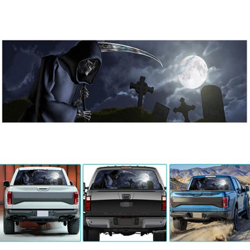 Rear Window Decal Grim Reaper Cemetery Graphic Sticker For Truck SUV Car Pickup gallery