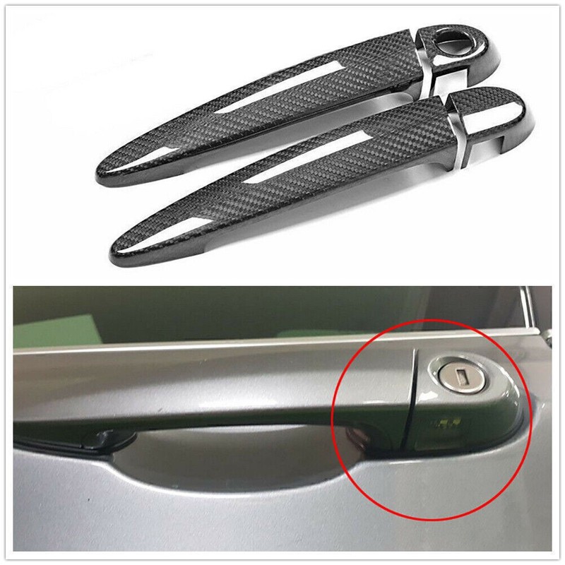 For BMW F32 F33 F36 w/ Intelligent Key Pair Carbon Fiber Door Handle Frame Trim gallery