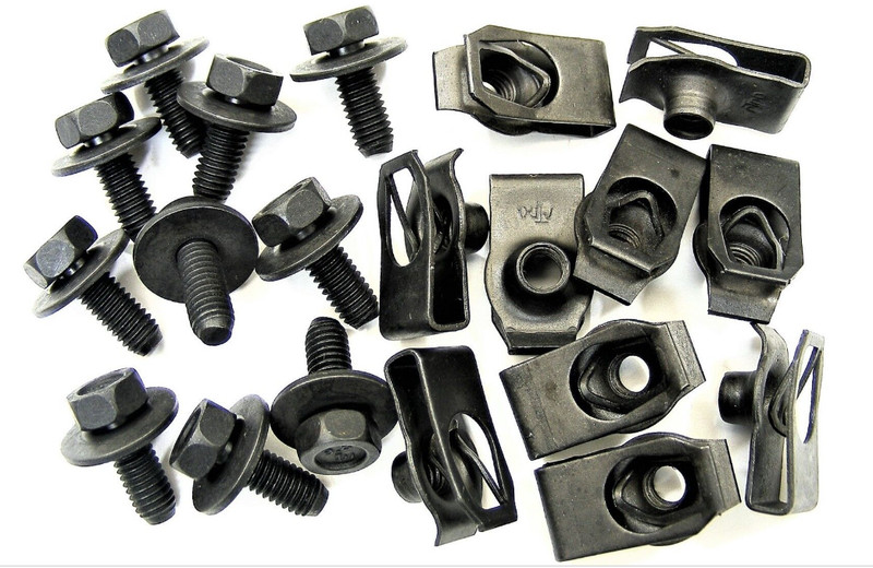Dodge Truck Body Bolts & U-nut Clips- M6-1.0 x 16mm- 10mm Hex- 20pcs (10ea) #379